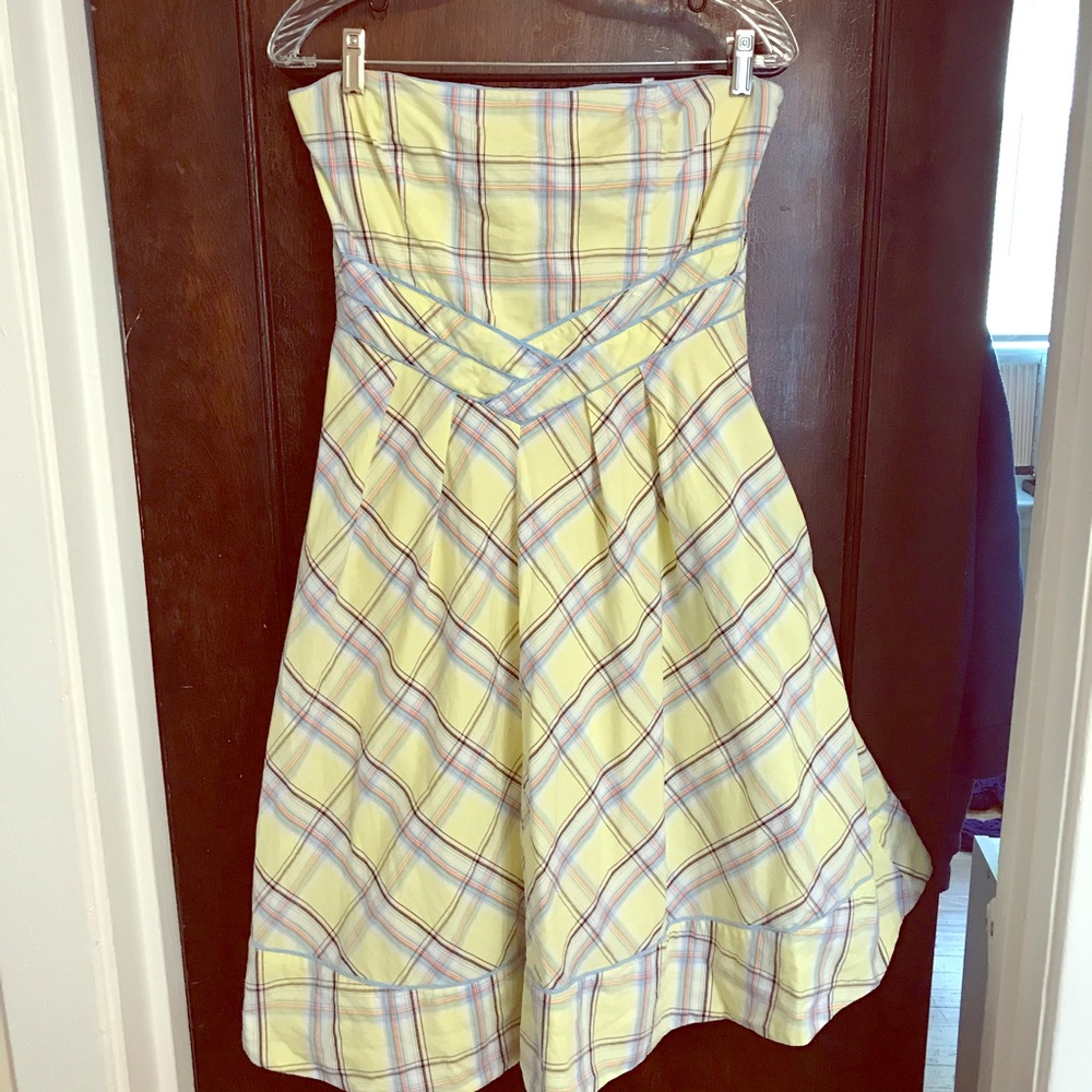 Yellow plaid dress